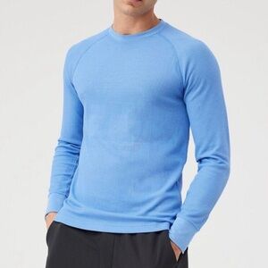 Outdoor Voices Blue Light Weight Long Sleeve Waffle Knit